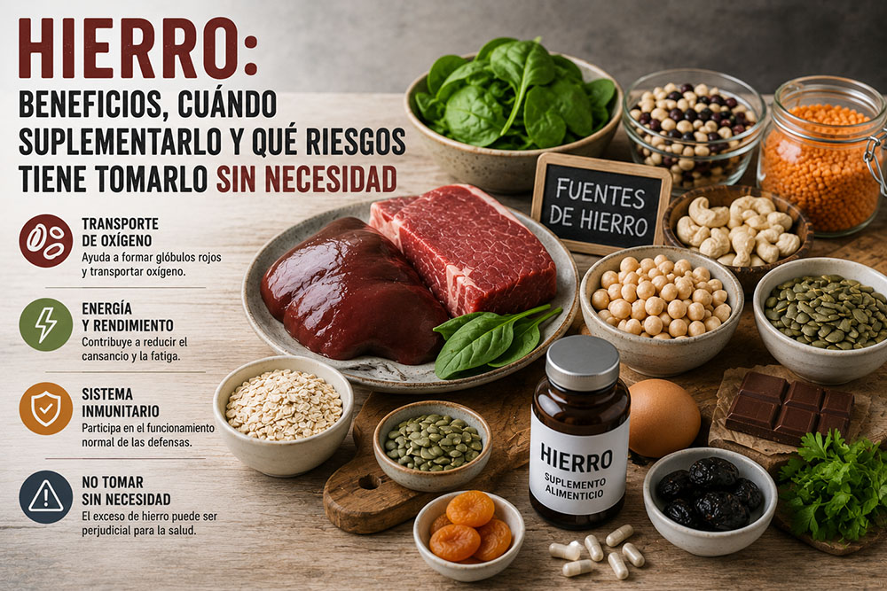 Hierro: beneficios, cuándo suplementarlo y qué riesgos tiene tomarlo sin necesidad