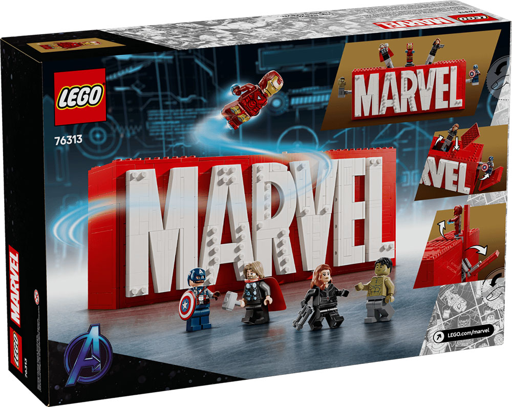 Logotipo MARVEL y Minifiguras - LEGO Marvel 76313