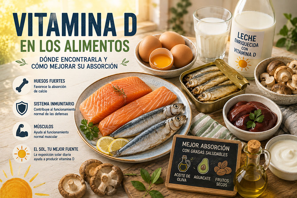Vitamina D en los alimentos: dónde encontrarla y cómo mejorar su absorción
