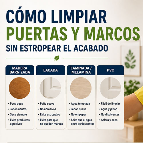 como limpiar puertas y marcos
